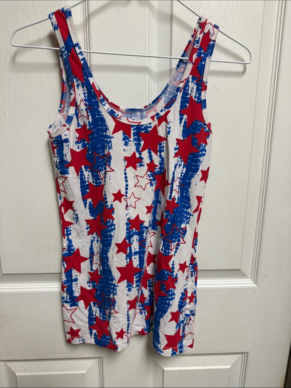 No Boundaries Red & Blue Star Print Tank Top